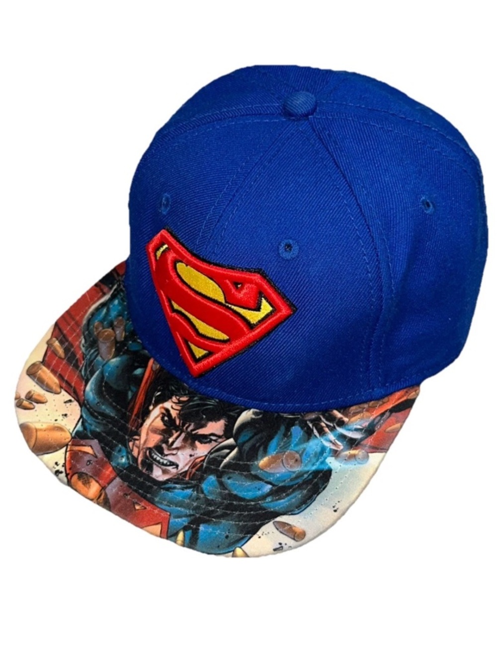 Superman Man Of Steel Blue Hat Colorful All Over Print Bill DC Comics SnapBack